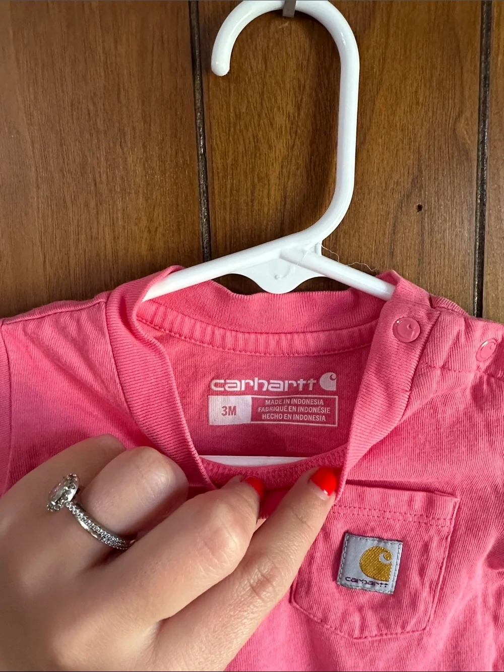 Carhartt Pink Short-Sleeve Pocket Onesie